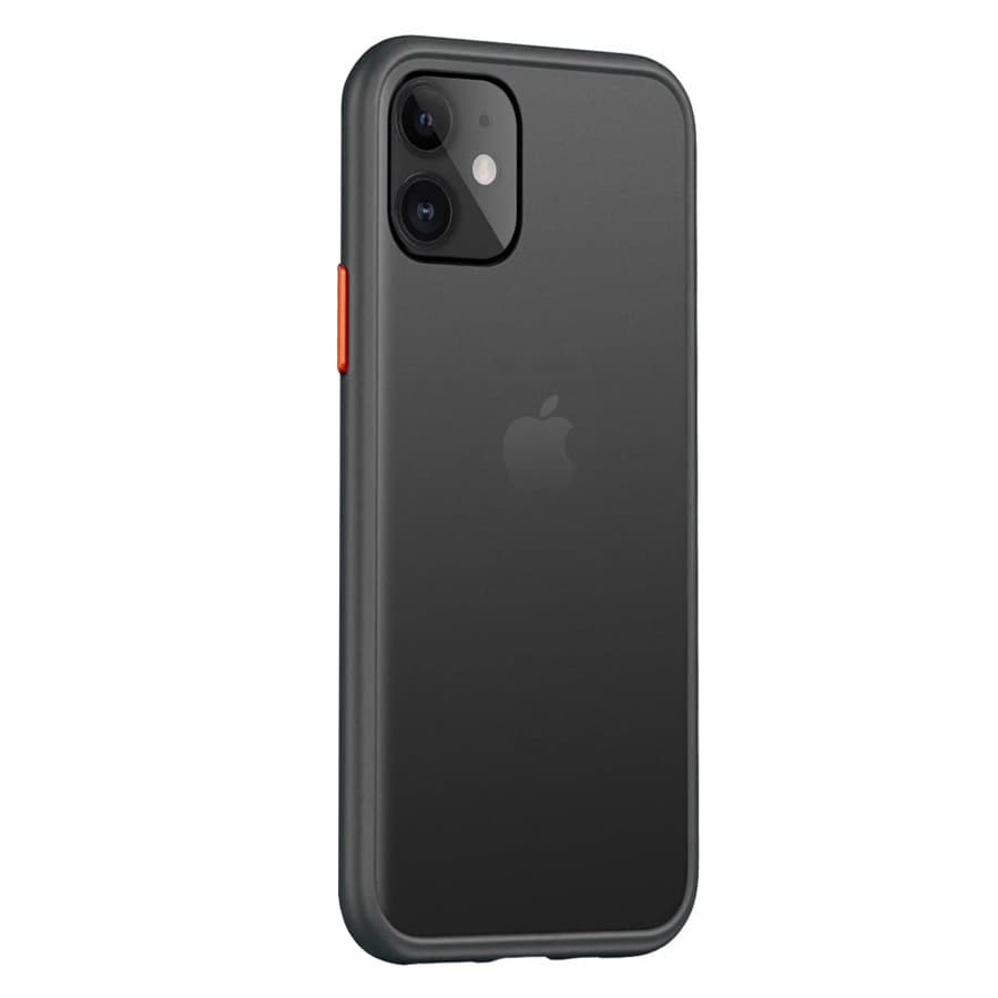 Husa spate pentru iPhone 12 Mini - Button Case Negru / Rosu