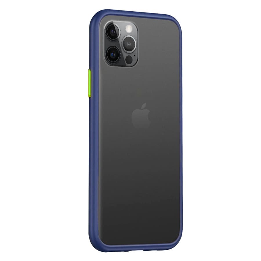 Husa spate pentru iPhone 12 - Button Case Albastru / Verde