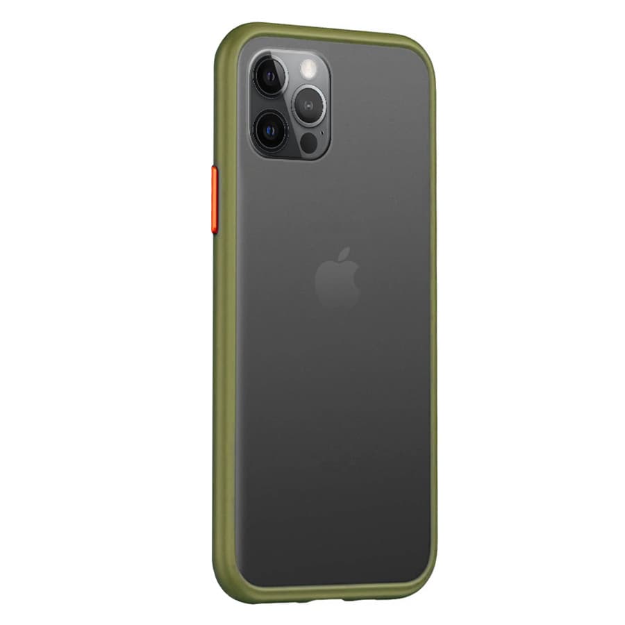Husa spate pentru iPhone 12 - Button Case Army / Portocaliu