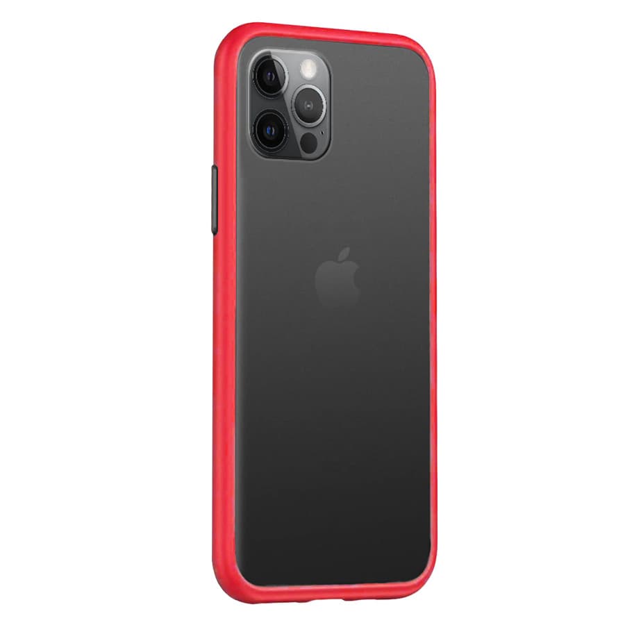 Husa spate pentru iPhone 12 - Button Case Rosu / Negru