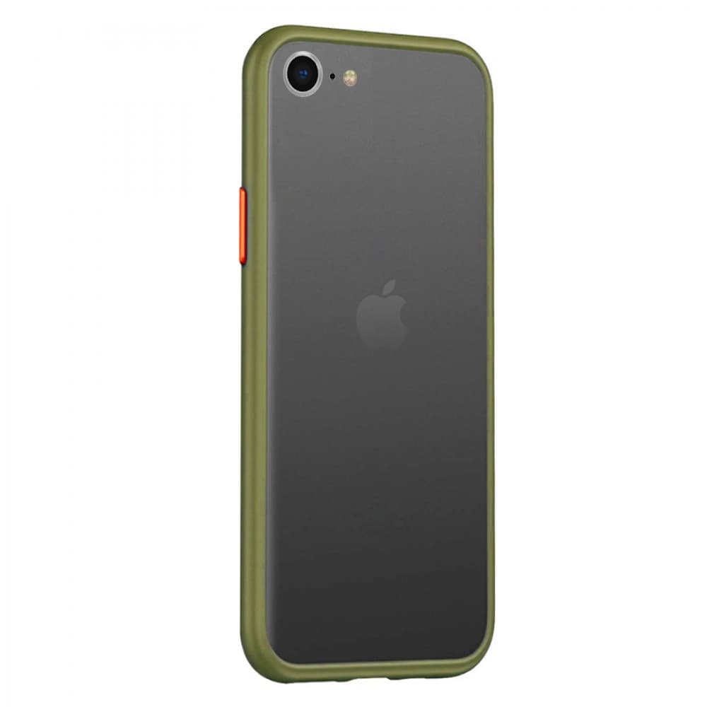 Husa spate pentru iPhone SE 2020 - Button Case Army / Portocaliu