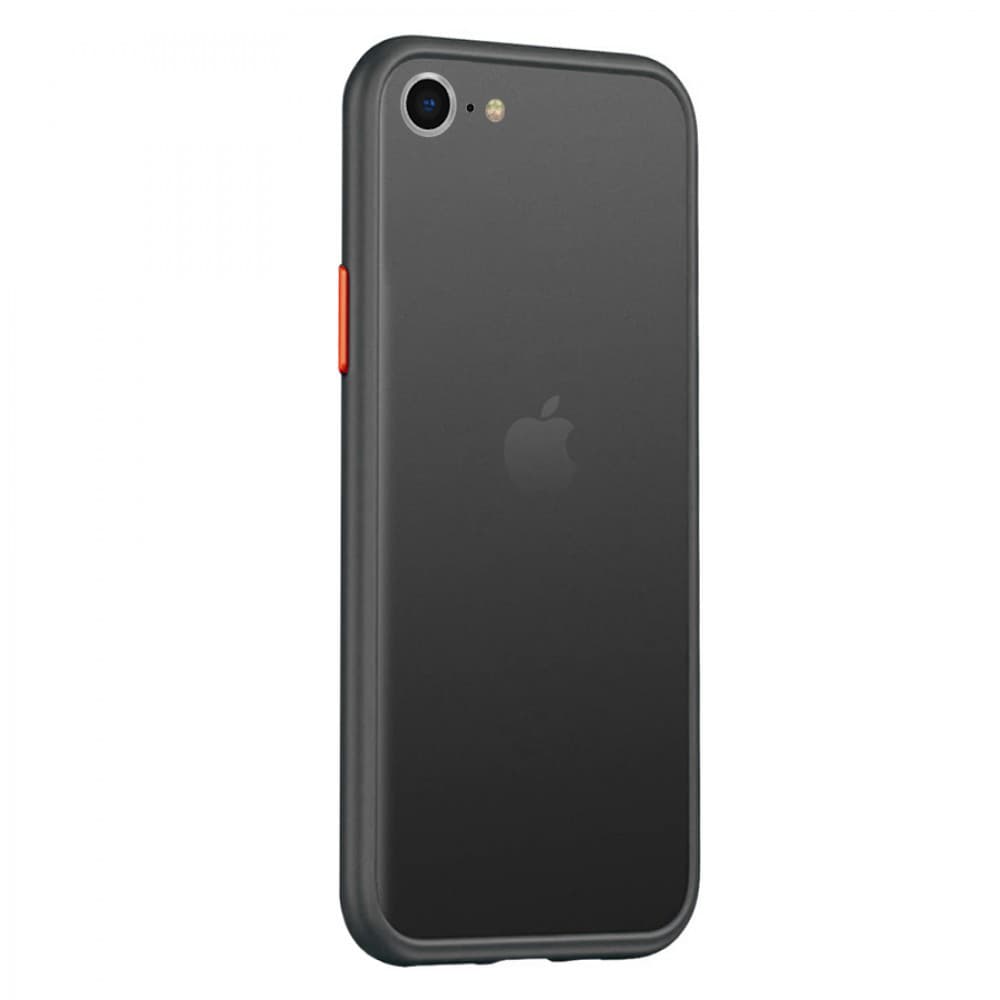 Husa spate pentru iPhone SE 2020 - Button Case Negru / Rosu