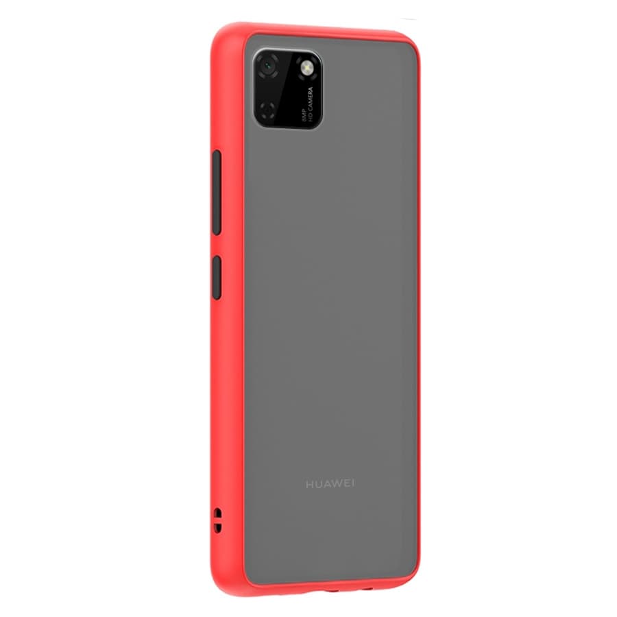 Husa spate pentru Huawei Y5P - Button Case Rosu / Negru