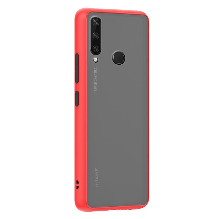 Husa spate pentru Huawei Y6P - Button Case Rosu / Negru
