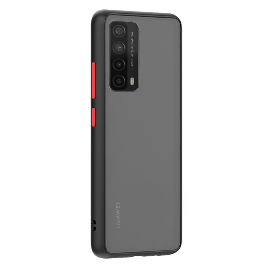 Husa spate pentru Huawei P Smart 2021 - Button Case Negru / Rosu