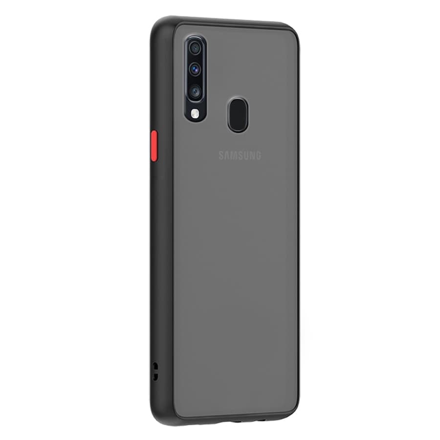 Husa spate pentru Samsung Galaxy A20s - Button Case Negru / Rosu