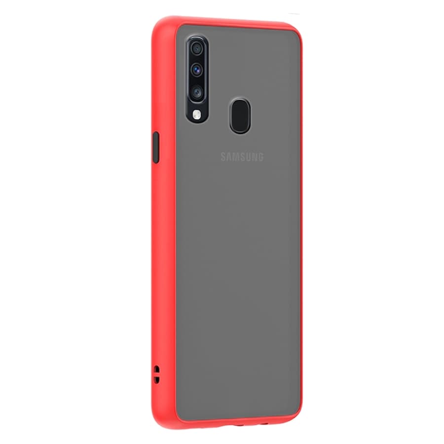 Husa spate pentru Samsung Galaxy A20s - Button Case Rosu / Negru