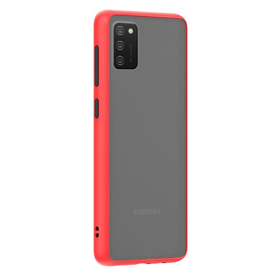 Husa spate pentru Samsung Galaxy A02s - Button Case Rosu / Negru