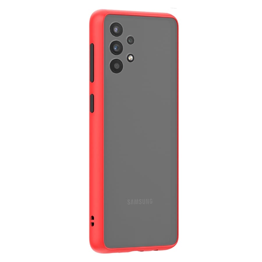 Husa spate pentru Samsung Galaxy A52s 5G - Button Case Rosu / Negru