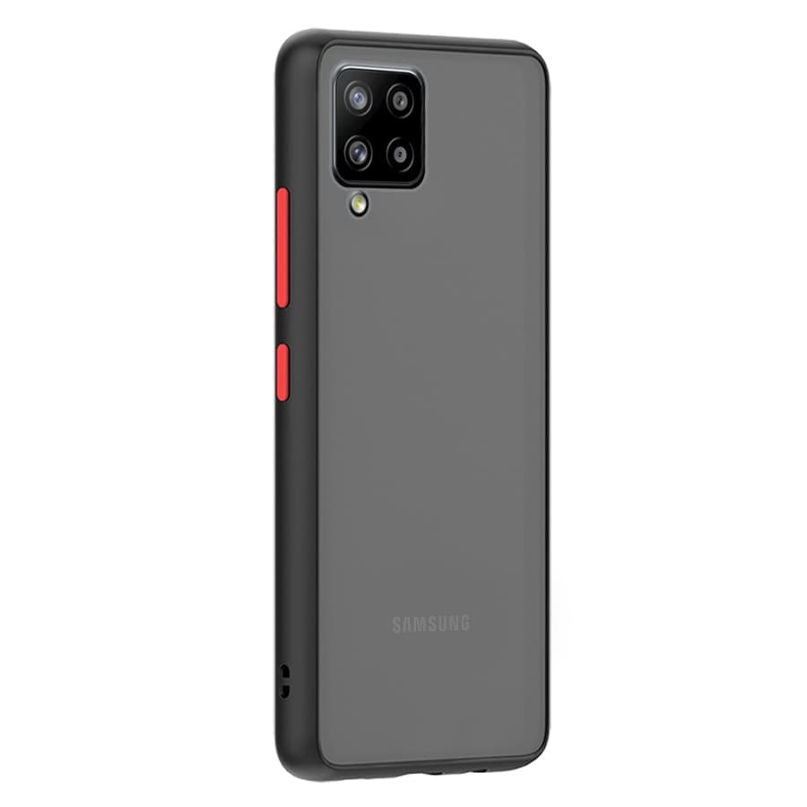 Husa spate pentru Samsung Galaxy A42 5G - Button Case Negru / Rosu