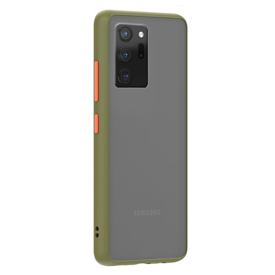 Husa spate pentru Samsung Galaxy Note 20 Ultra - Button Case Army / Portocaliu