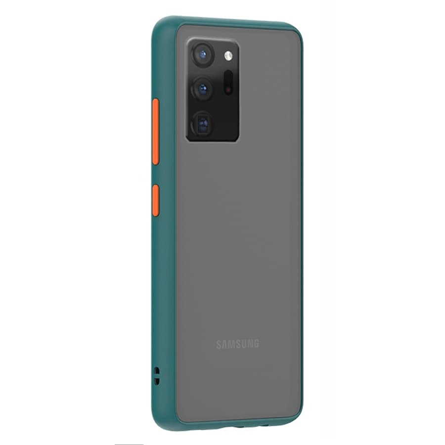 Husa spate pentru Samsung Galaxy Note 20 Ultra - Button Case Turcoaz / Portocaliu