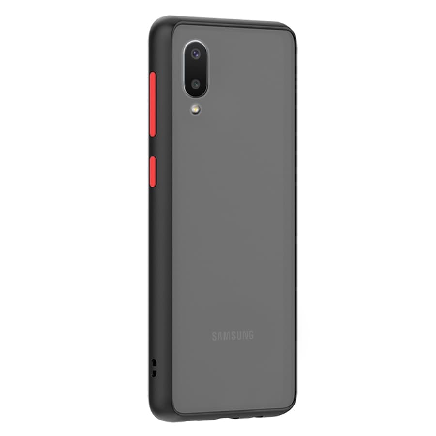 Husa spate pentru Samsung Galaxy A02 - Button Case Negru / Rosu