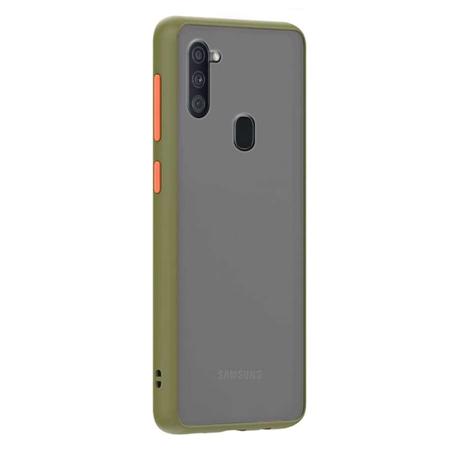 Husa spate pentru Samsung Galaxy A11 - Button Case Army / Portocaliu