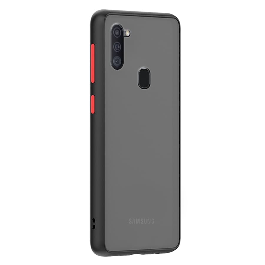 Husa spate pentru Samsung Galaxy A11 - Button Case Negru / Rosu