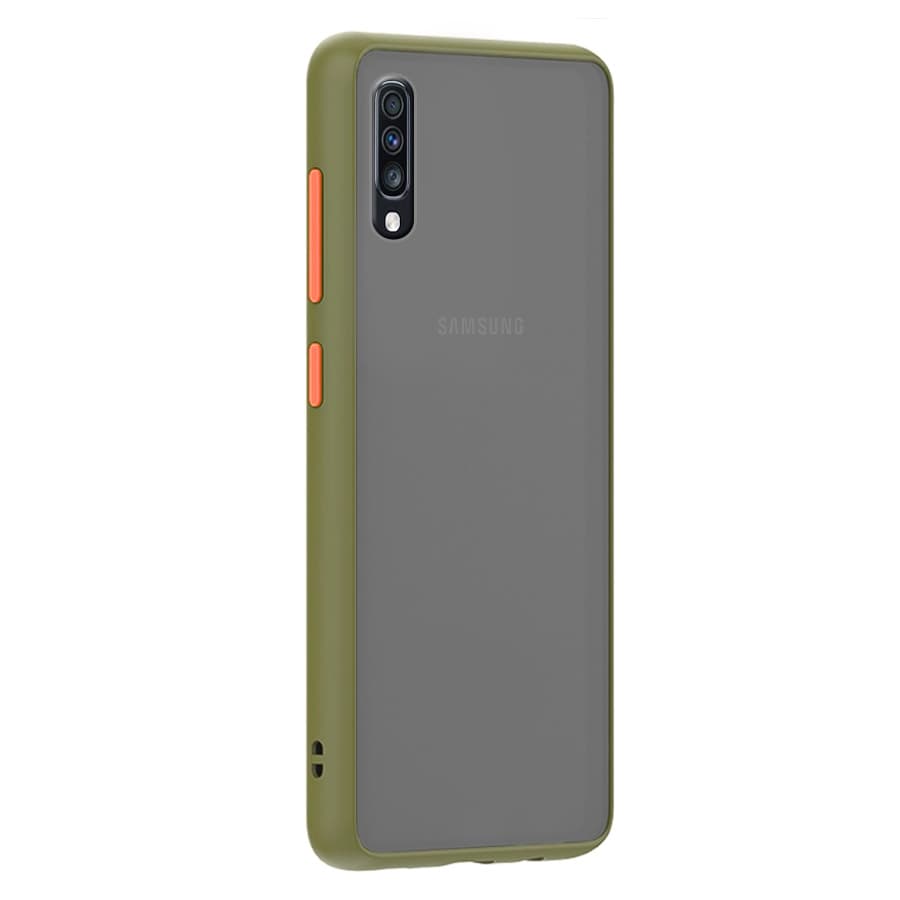 Husa spate pentru Samsung Galaxy A30s - Button Case Army / Portocaliu