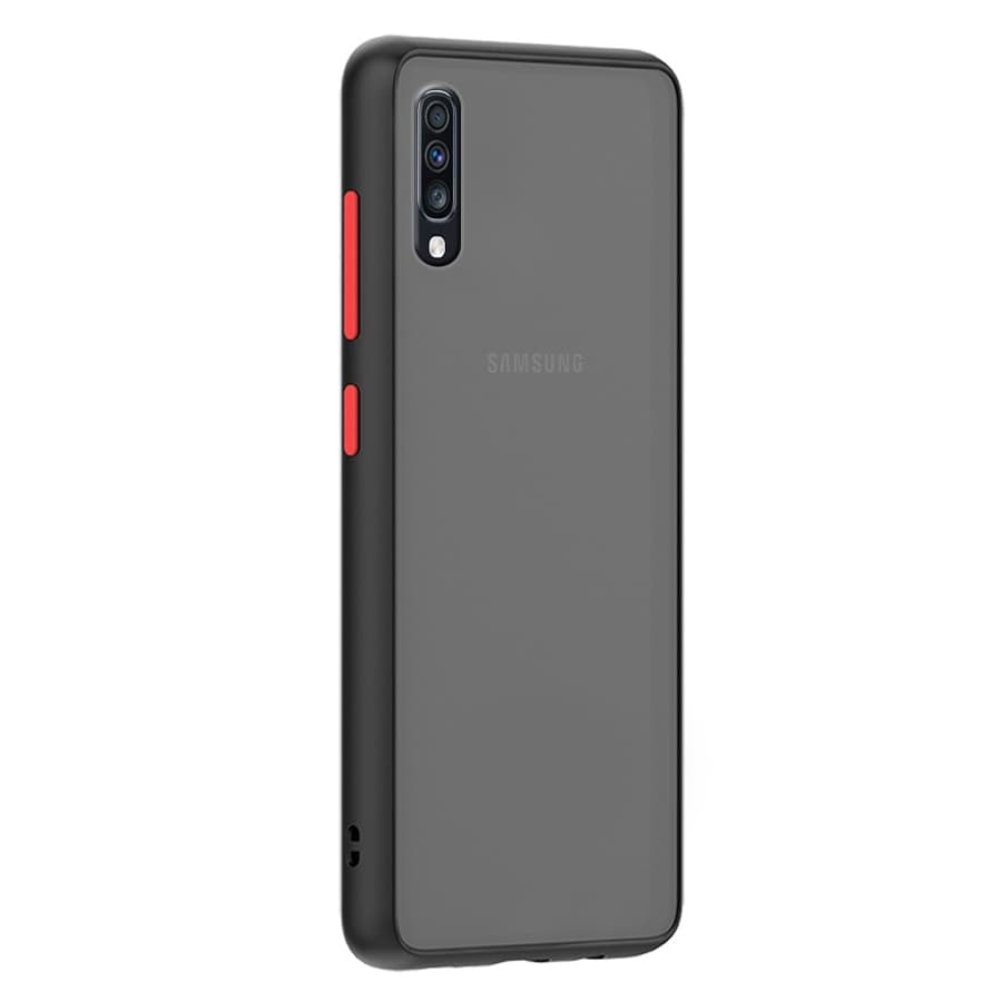 Husa spate pentru Samsung Galaxy A30s - Button Case Negru / Rosu