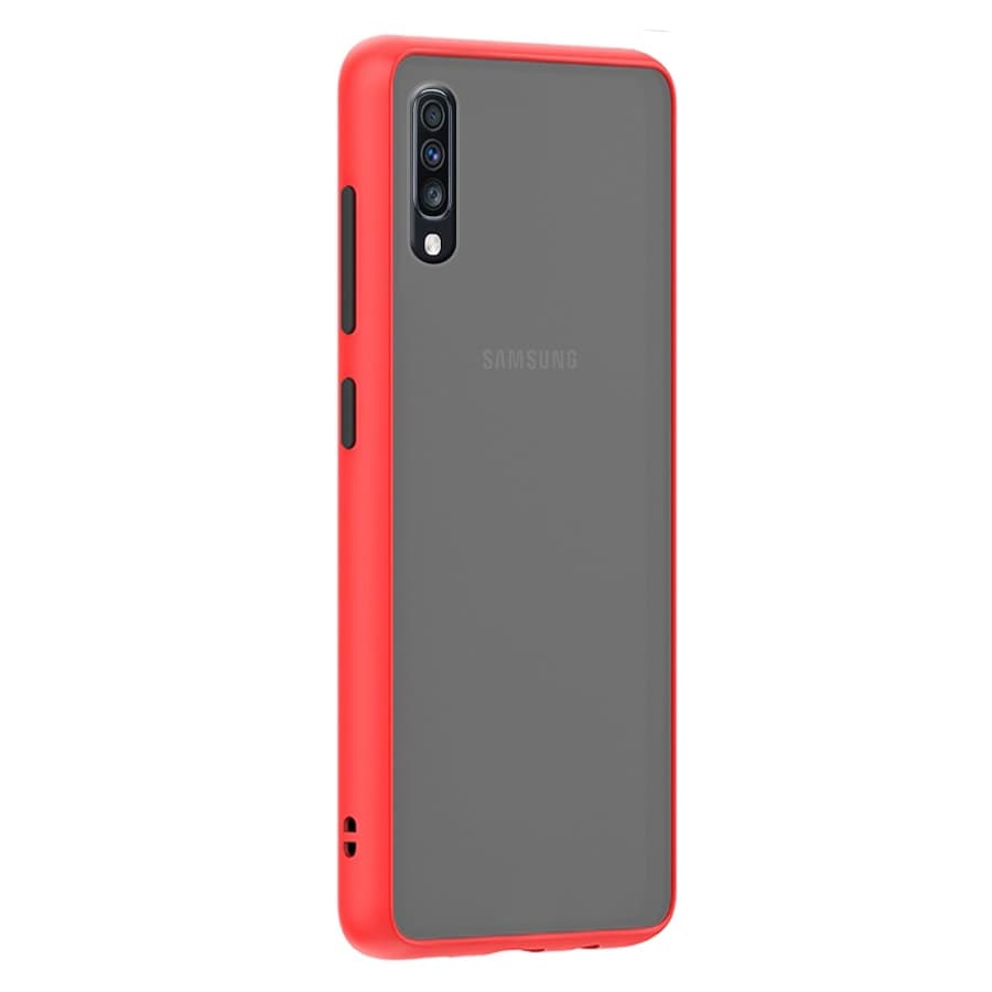 Husa spate pentru Samsung Galaxy A30s - Button Case Rosu / Negru