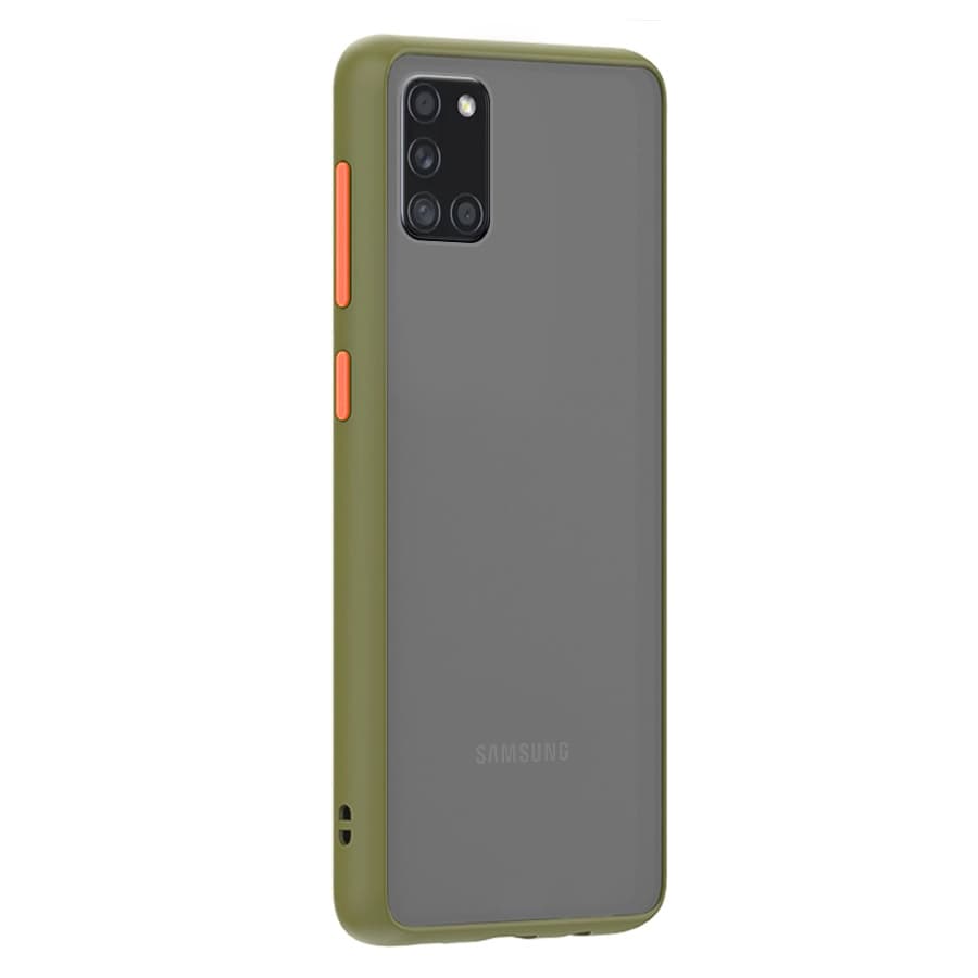 Husa spate pentru Samsung Galaxy A31 - Button Case Army / Portocaliu