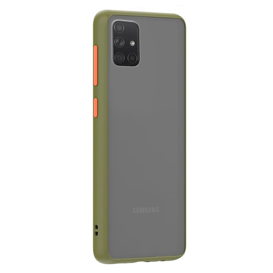 Husa spate pentru Samsung Galaxy M51 - Button Case Army / Portocaliu