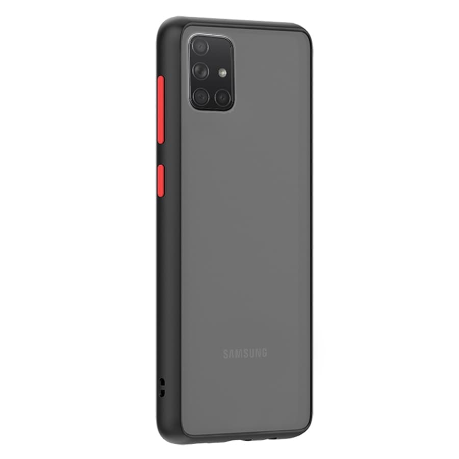 Husa spate pentru Samsung Galaxy M51 - Button Case Negru / Rosu