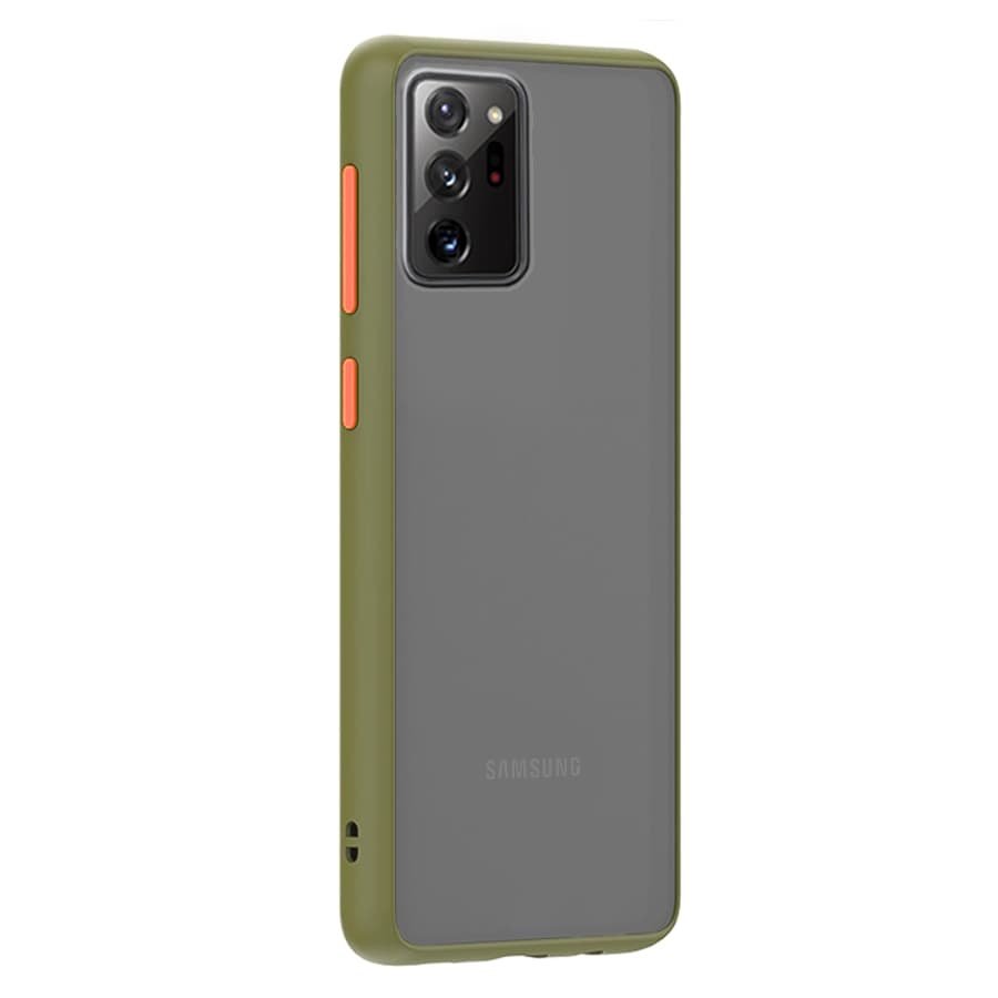 Husa spate pentru Samsung Galaxy Note 20 - Button Case Army / Portocaliu