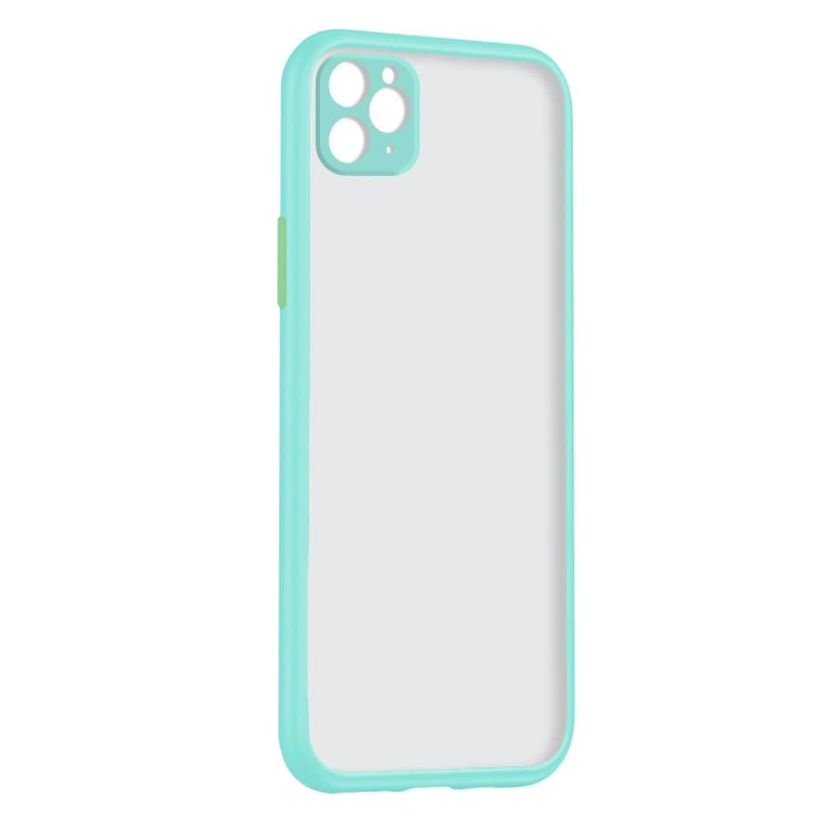 Husa spate pentru iPhone 11 Pro Max - Button Case Bleu / Verde