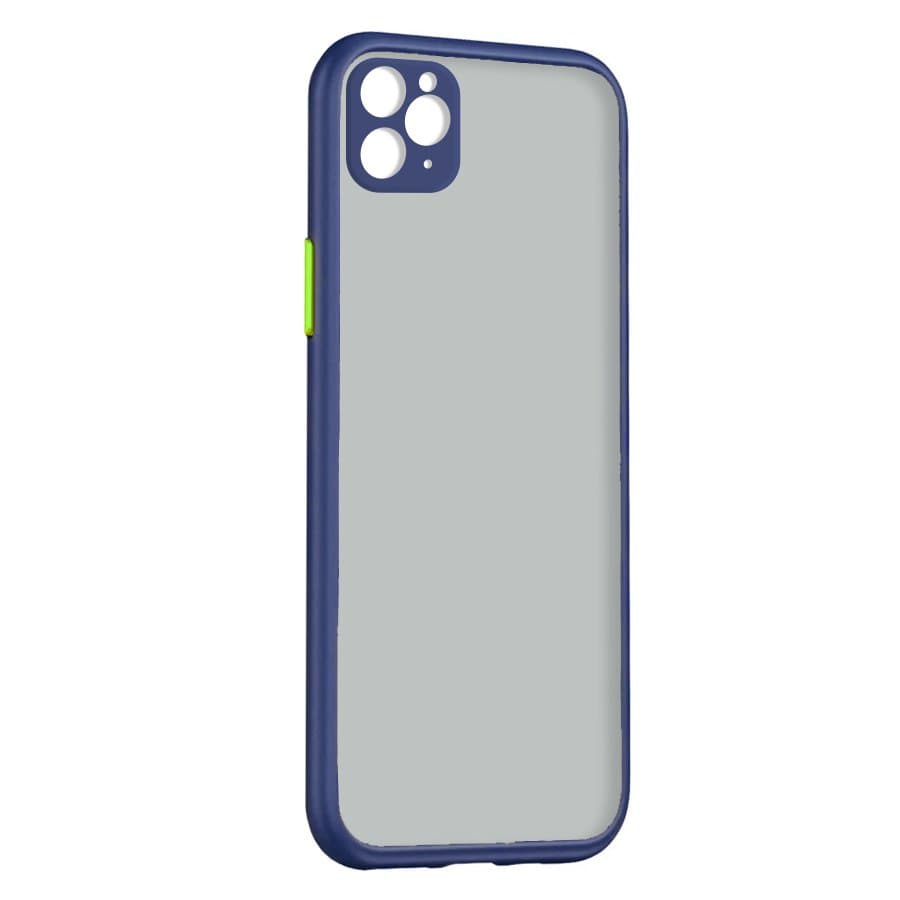 Husa spate pentru iPhone 11 Pro Max - Button Case Albastru / Verde