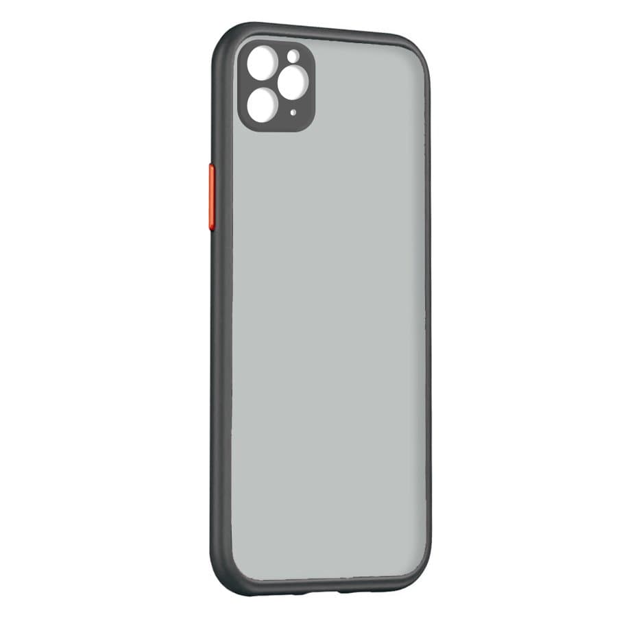 Husa spate pentru iPhone 11 Pro - Button Case Negru / Rosu
