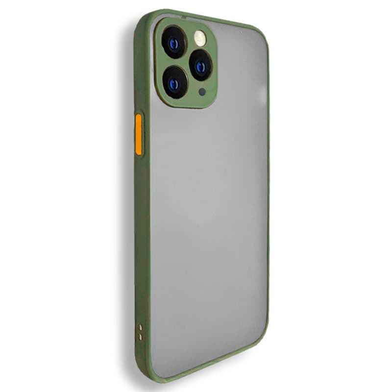 Husa spate pentru iPhone 11 Pro - Button Case Army / Portocaliu