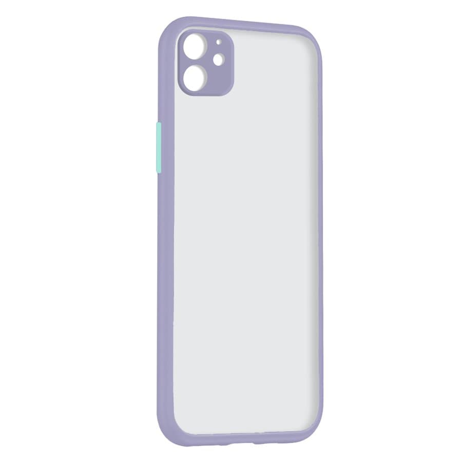 Husa spate pentru iPhone 11 - Button Case Mov / Bleu