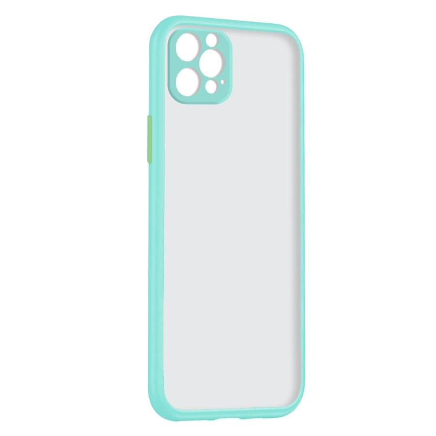 Husa spate pentru iPhone 12 Pro Max - Button Case Bleu / Verde