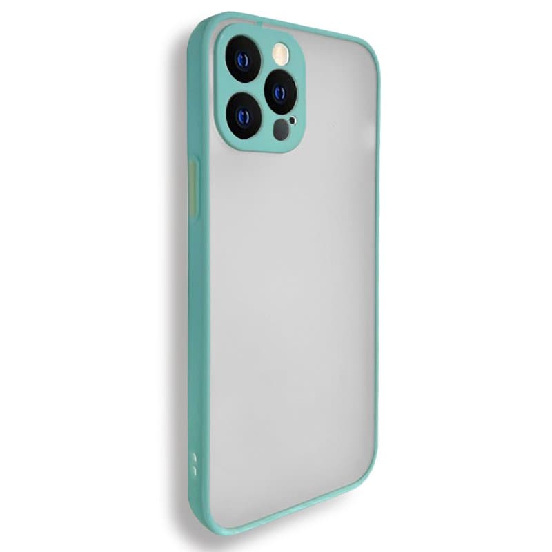 Husa spate pentru iPhone 12 Pro Max - Button Case Turcoaz si Verde