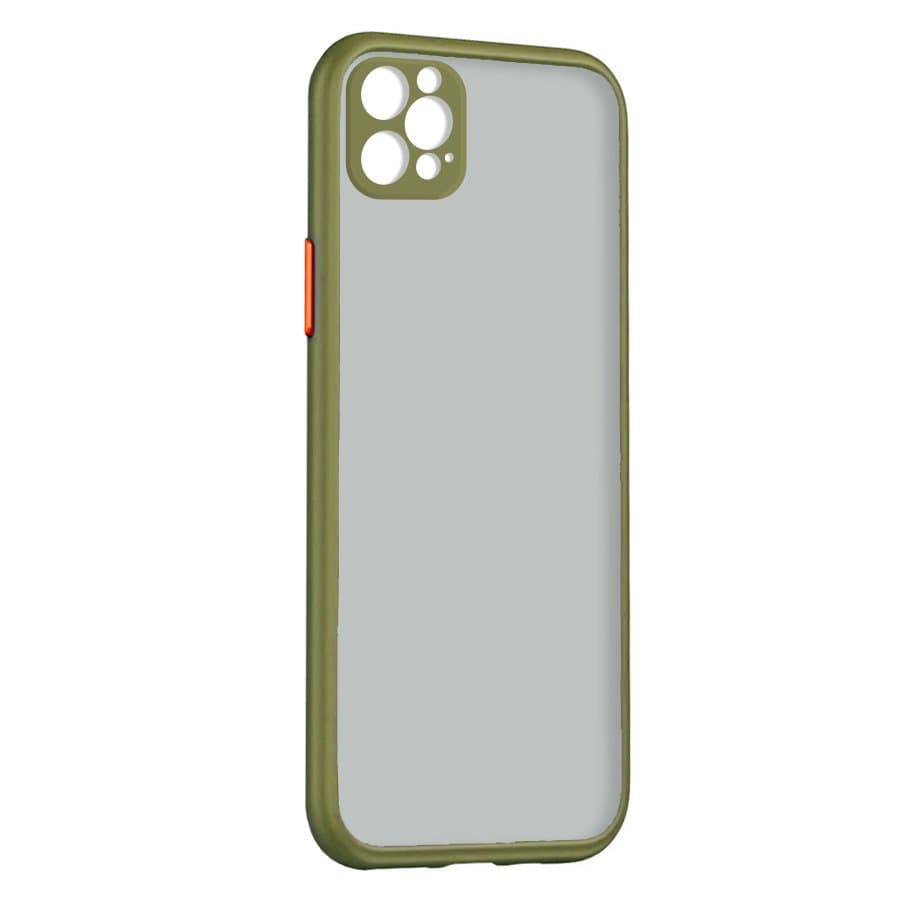 Husa spate pentru iPhone 12 Pro - Button Case Army / Portocaliu