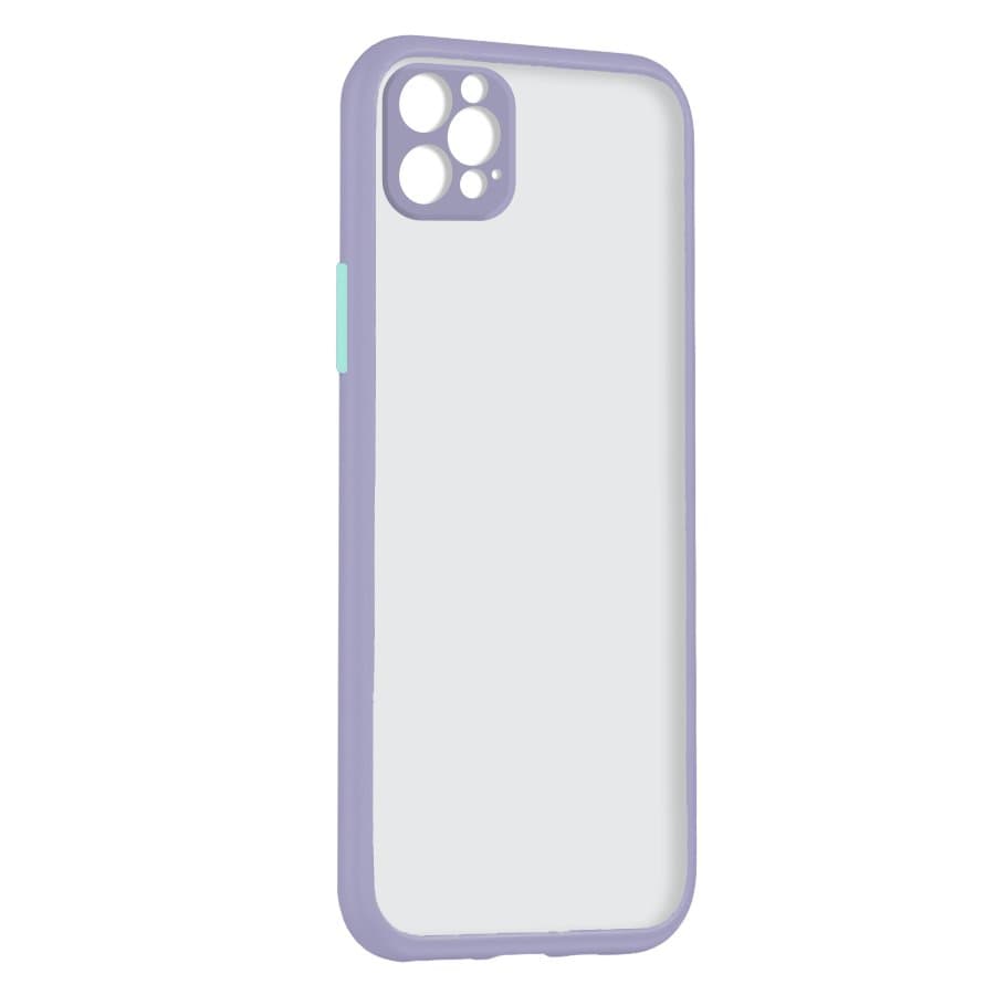 Husa spate pentru iPhone 12 Pro - Button Case Mov / Bleu