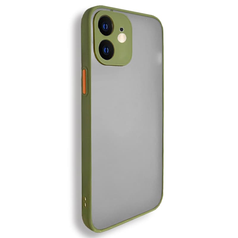 Husa spate pentru iPhone 12 - Button Case Army / Portocaliu