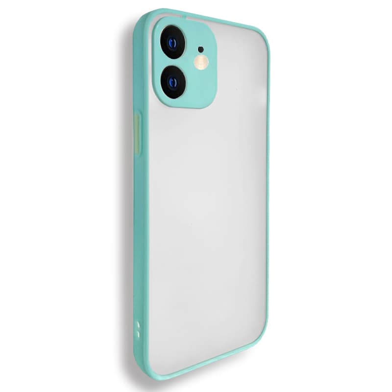 Husa spate pentru iPhone 12 - Button Case Turcoaz / Verde