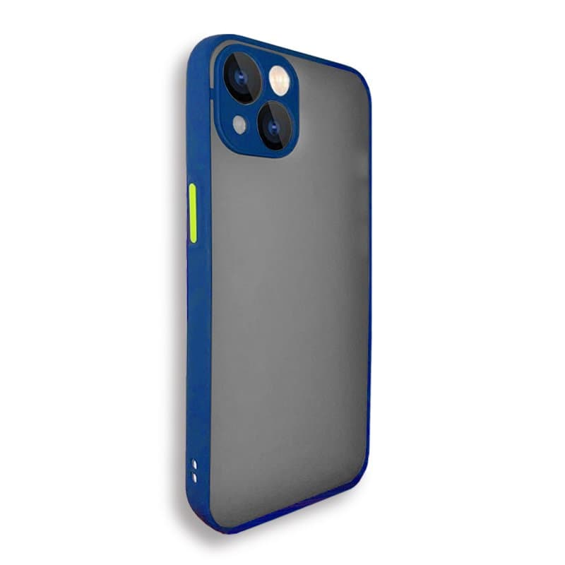 Husa spate pentru iPhone 13 - Button Case Albastru / Verde