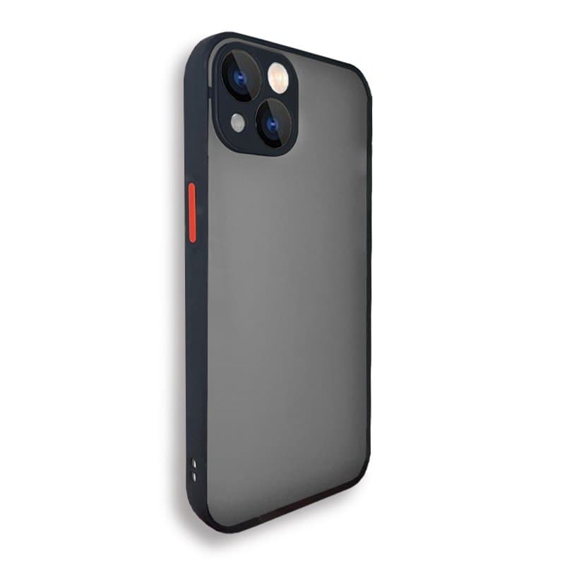 Husa spate pentru iPhone 13 - Button Case Negru / Rosu