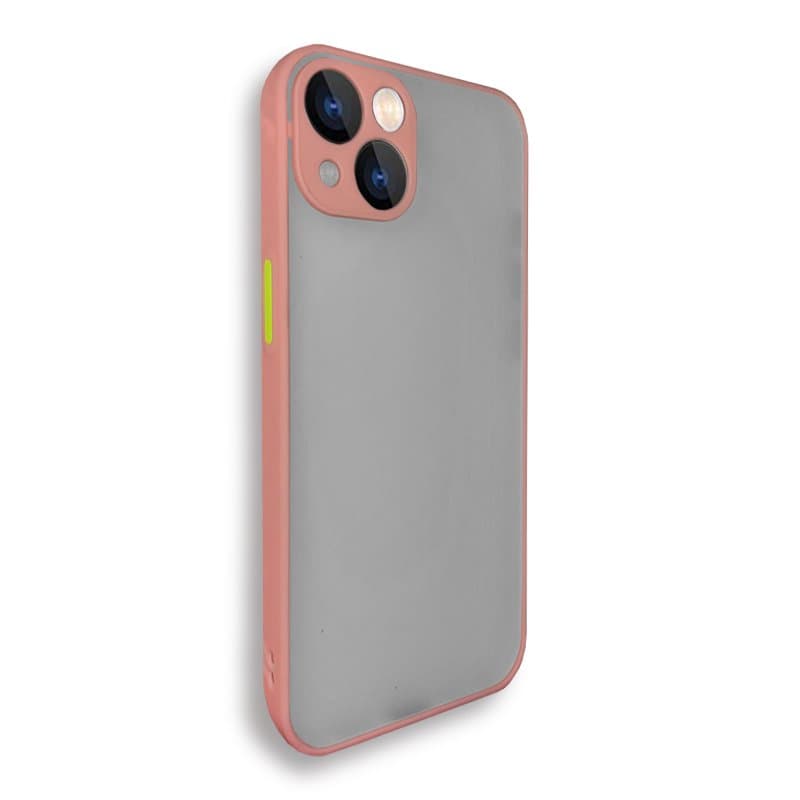 Husa spate pentru iPhone 13 - Button Case Roz si Verde