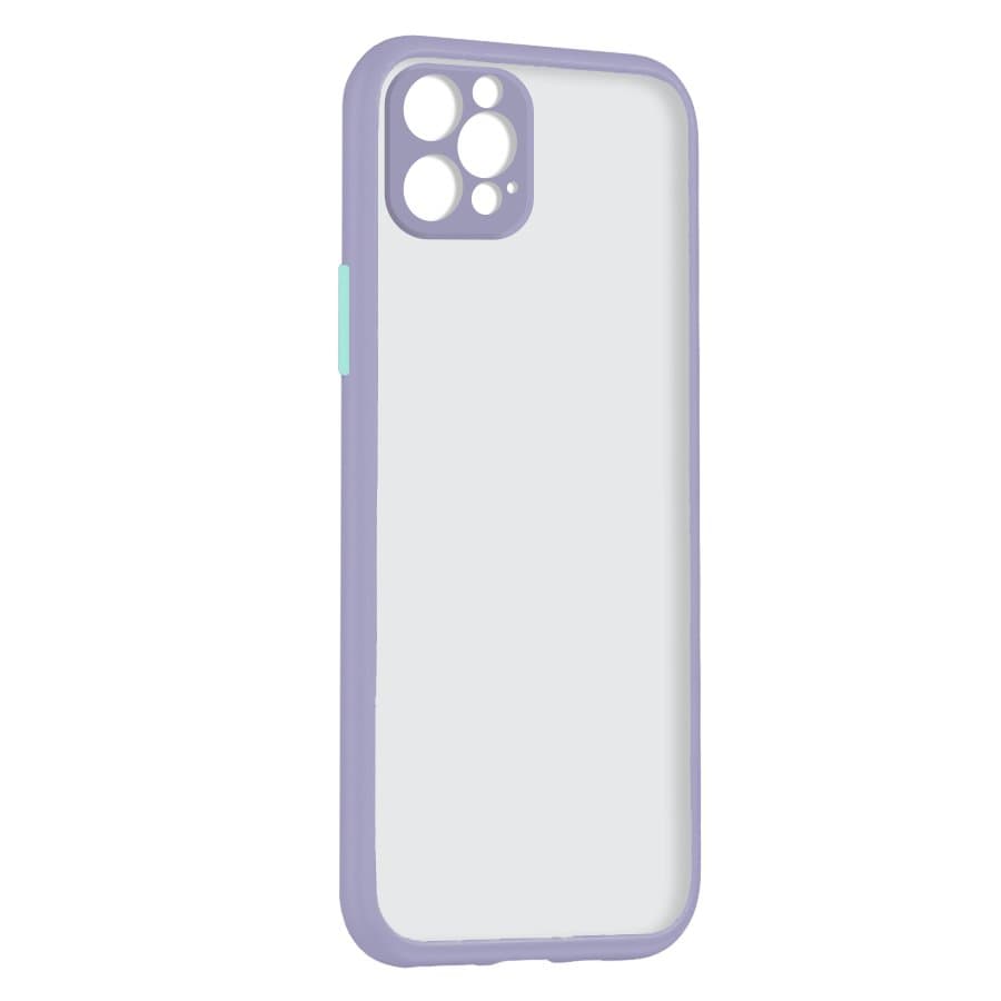 Husa spate pentru iPhone 13 Pro Max - Button Case Mov / Bleu