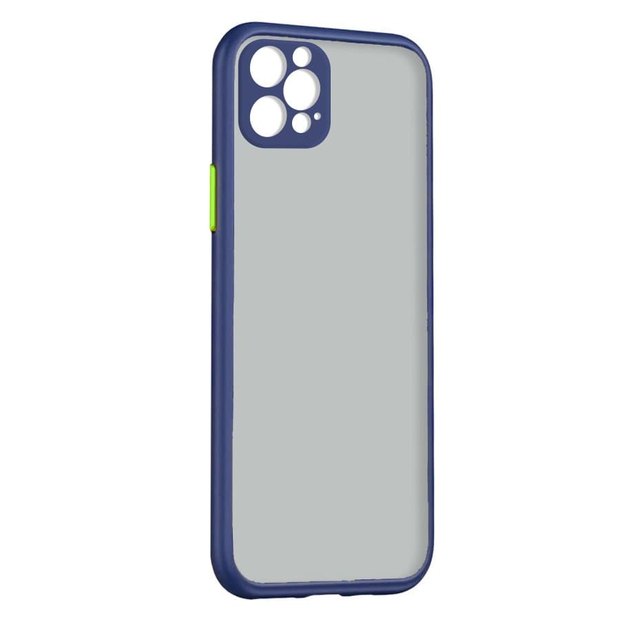 Husa spate pentru iPhone 13 Pro Max - Button Case Albastru / Verde