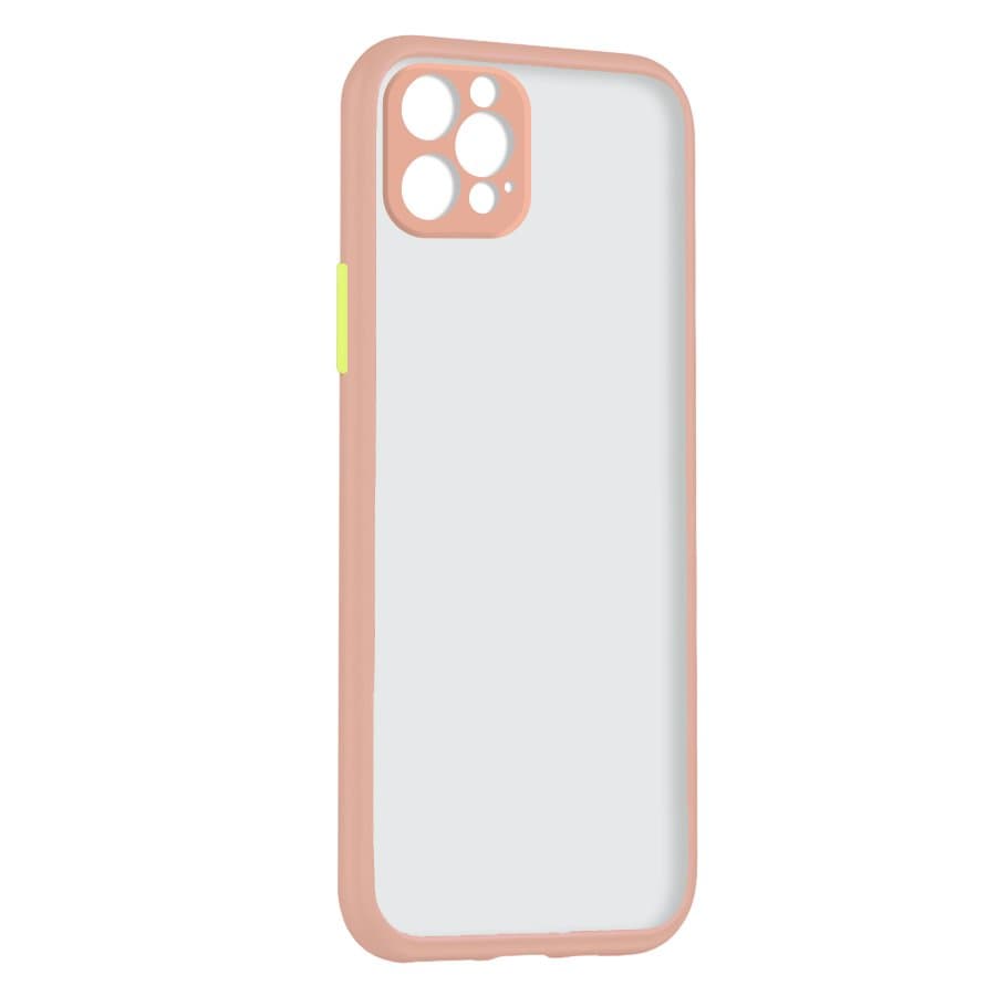 Husa spate pentru iPhone 13 Pro Max - Button Case Roz / Galben