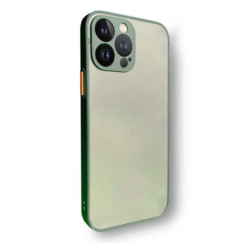 Husa spate pentru iPhone 13 Pro - Button Case Army / Portocaliu