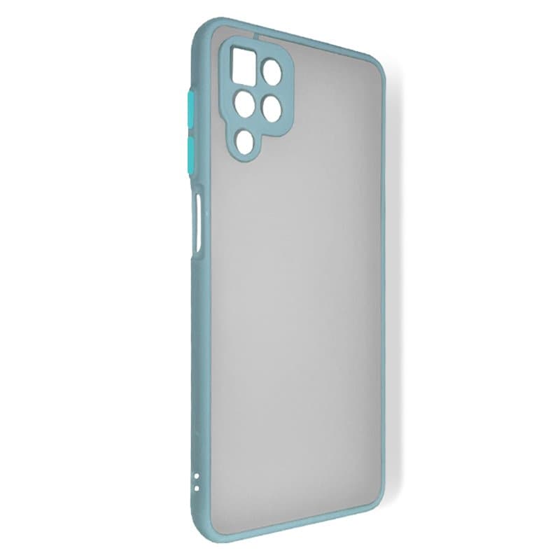 Husa spate pentru Samsung Galaxy M12 - Button Case Gri / Turcoaz