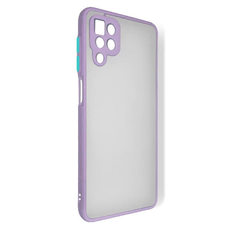 Husa spate pentru Samsung Galaxy M12 - Button Case Mov / Turcoaz