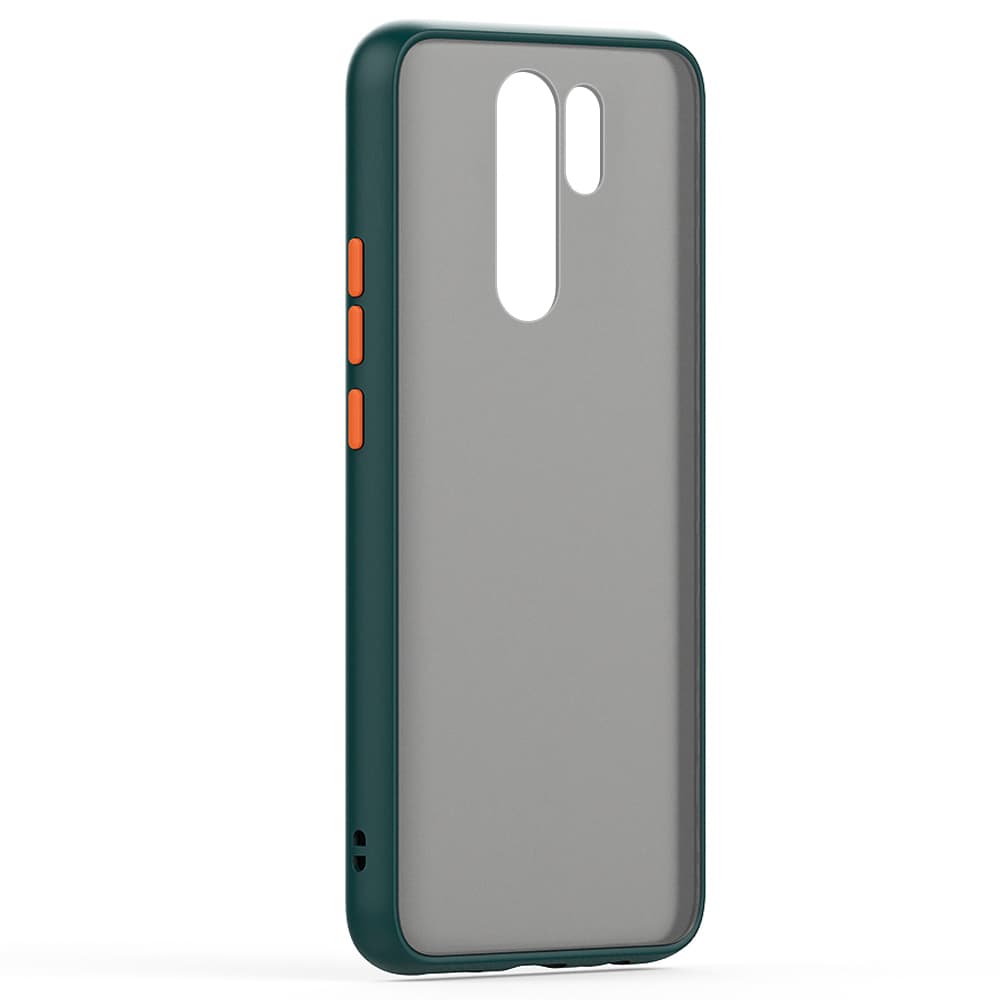 Husa spate pentru Xiaomi Redmi 9 - Button Case Turcoaz / Portocaliu