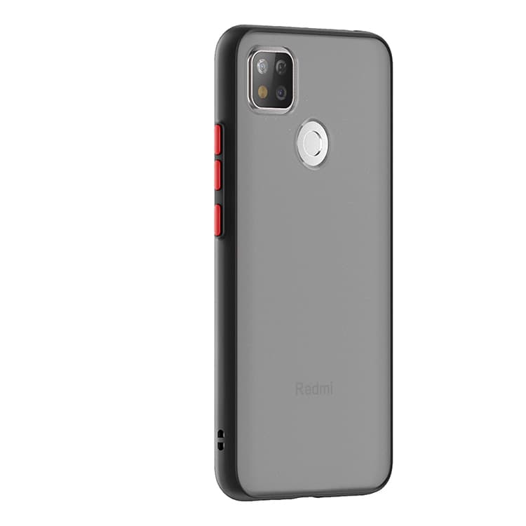 Husa spate pentru Xiaomi Redmi 9C - Button Case Negru / Rosu