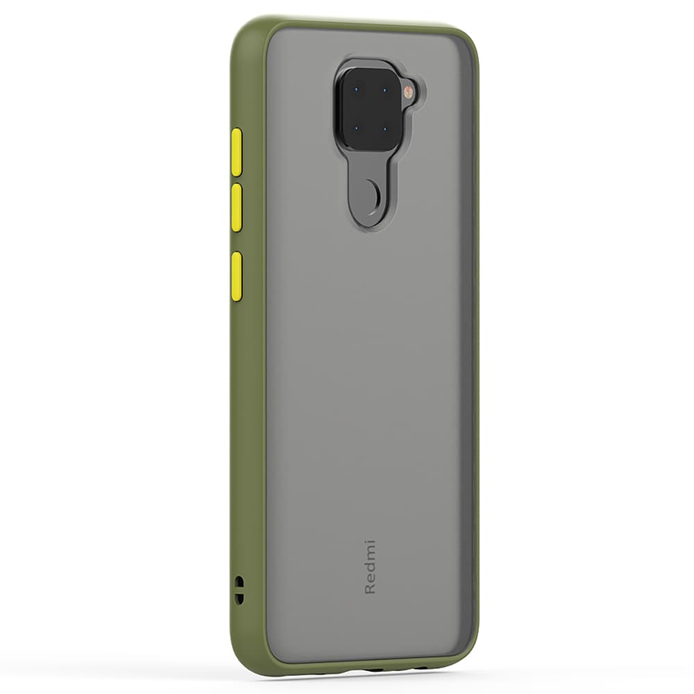 Husa spate pentru Xiaomi Redmi Note 9s - Button Case Army / Portocaliu