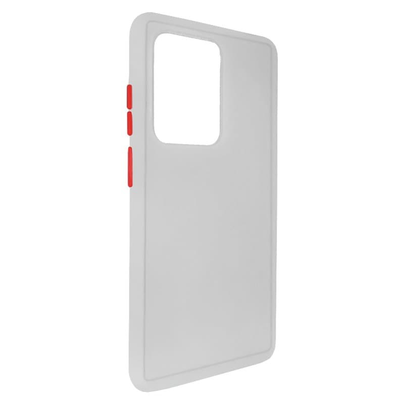 Husa spate pentru Samsung Galaxy S20 Ultra - Button Case Transparent / Rosu
